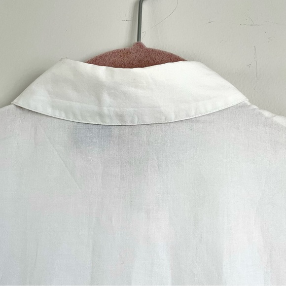 Fire Los Angeles White Short Puffy Sleeves Button Down Shirt with Ruffles - Picture 8 of 16